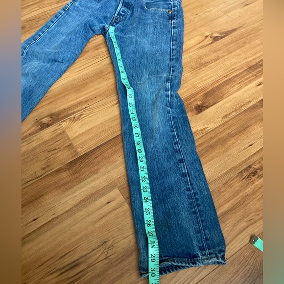 Original Blue Denim Levi’s 501 Button Fly Jeans 29x30 - Picture 8 of 9